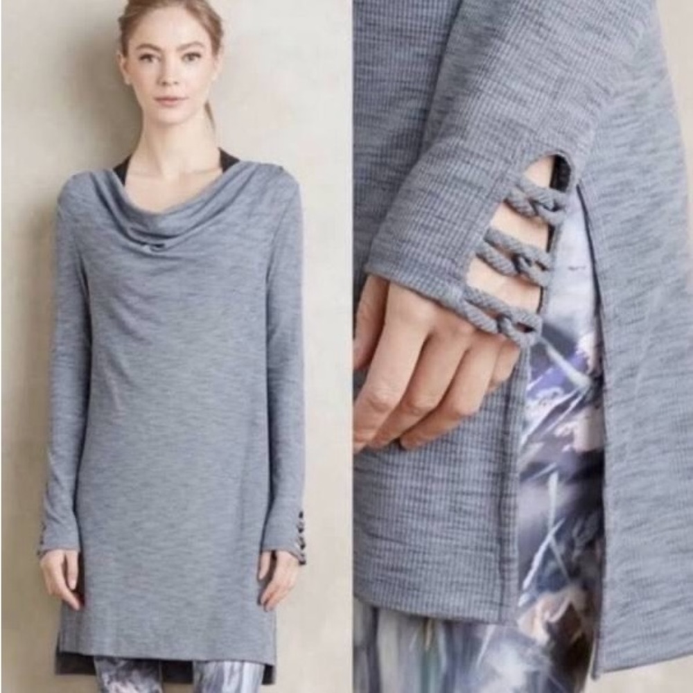 Anthropologie Pure + Good Cowl Neck Ribbed Tunic